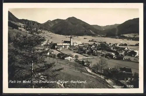 AK Reit im Winkl, Ort mit Endfeldern, Ortsansicht, Berge