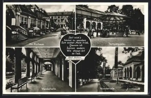 AK Bad Steben /Frankenwald, Kurhaus, Tempelquelle, Wandelhalle, 