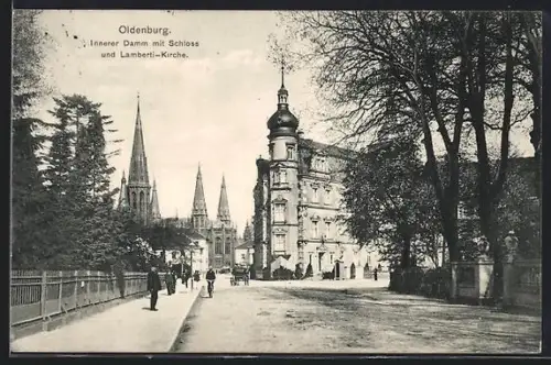 AK Oldenburg, Innerer Damm, Schloss, Lamberti-Kirche
