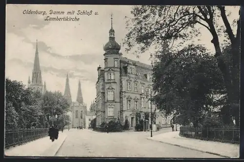 AK Oldenburg, Damm, Schloss, Lambertikirche