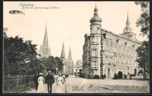 AK Oldenburg, Partie am Grossherzogl. Schloss