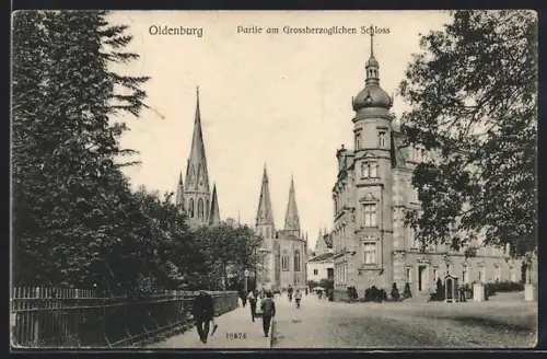 AK Oldenburg, Partie am Grossherzoglichen Schloss