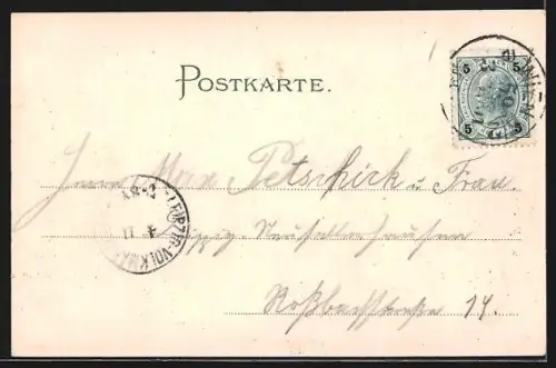 Lithographie Wien, Blick auf das Rathaus