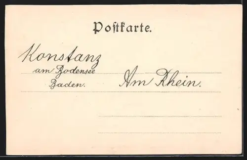 AK Konstanz, Der Rhein, Bodensee-Ausfluss v. d. Rheinbrücke