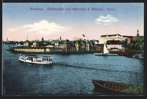 AK Hamburg-St.Georg, Hafenansicht, Alsterfahrt, Atlantic-Hotel