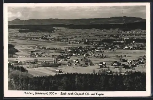 AK Oppach /OL., Blick vom Huhberg nach Oppach und Fugau