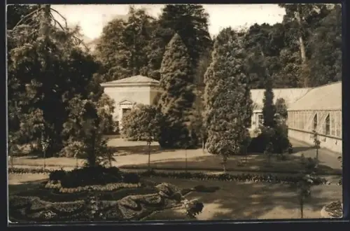 Foto-AK Oldenburg /Grhzgt., Gartenanlagen mit Gewächshaus