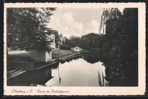 AK Oldenburg /i. O., Partie im Schlossgarten