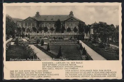 AK Bad Kissingen, Regentenbau mit städtischem Rosengarten