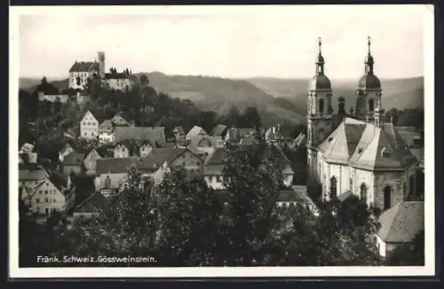 AK Gössweinstein /Fränk. Schweiz, Basilika, Burg, Ortsansicht