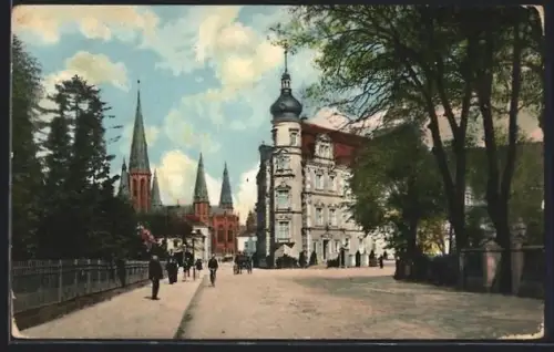 AK Oldenburg, Innerer Damm, Lamberti-Kirche, Schloss