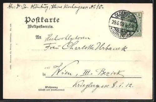 AK Oldenburg, Gartenstrasse, Lambertikirche