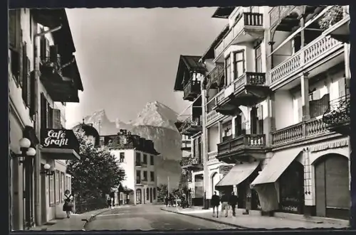 AK Berchtesgaden, Maximilianstrasse, Hotel Wittelsbach, Café Rottenhöfer