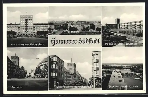 AK Hannover-Südstadt, Hochhaus am Geibelplatz, Pädagogische Hochschule, Sallplatz