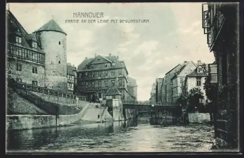 AK Hannover, Partie an der Leine mit Beginenturm