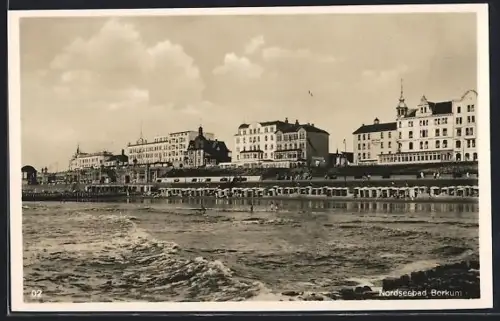 AK Borkum, Nordseebad, Strandpromenade, Hotels