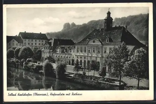 AK Karlshafen /Oberweser, Hafenstrasse mit Rathaus