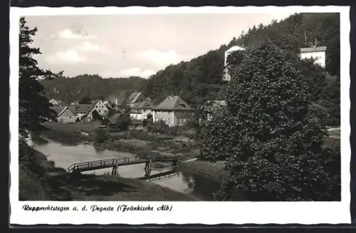 AK Rupprechtstegen a. d. Pegnitz, Ortsansicht, Fluss, Brücke, Fränkische Alb