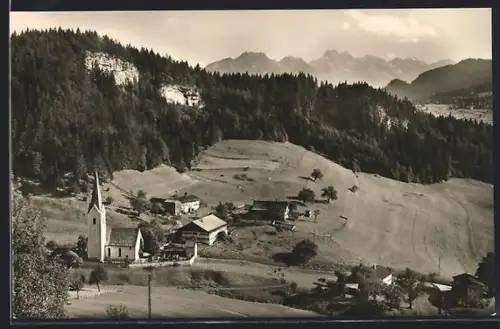 AK Tiefenbach b. Oberstdorf, Kirche und Ortsansicht