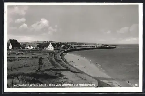 AK Hörnum a. Sylt, Blick vom Oststrand auf Hafeneinfahrt