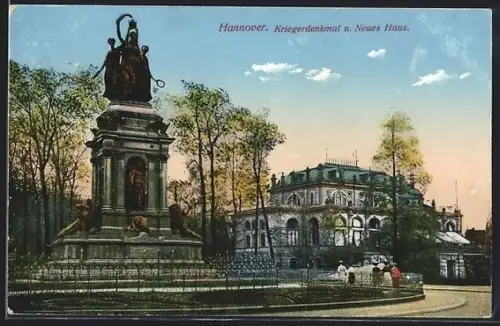 AK Hannover, Kriegerdenkmal, Neues Haus