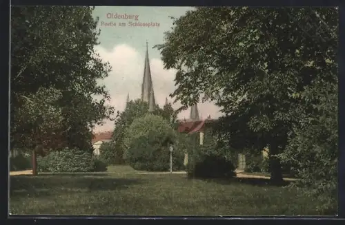 AK Oldenburg, Partie am Schlossplatz