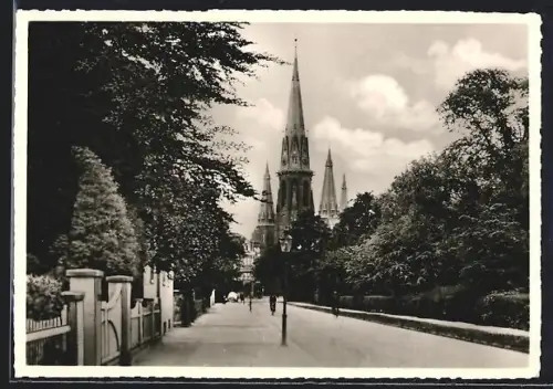 AK Oldenburg i. Oldb., Gartenstrasse, Blick zur Kirche