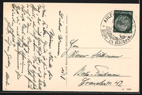 AK Ahlbeck, Seebrücke, Strand, Strandkörbe