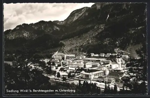 AK Winkl b. Berchtesgaden, Siedlung mit Untersberg