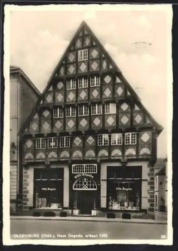 AK Oldenburg /Oldb., Haus Degode, erbaut 1502
