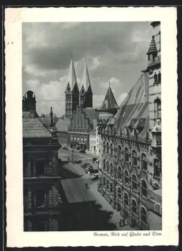 AK Bremen, Blick auf Glocke und Dom