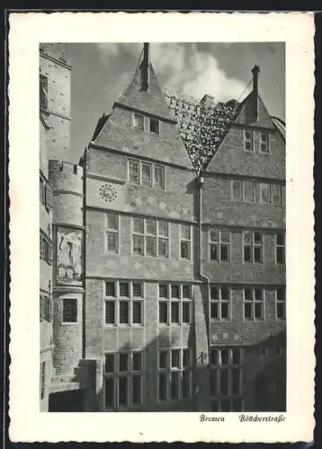 AK Bremen, Böttcherstrasse, Giebelhäuser