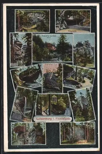 AK Luisenburg i. Fichtelgeb., Felsformationen, Waldansichten