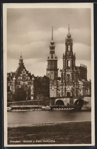 AK Dresden, Schloss u. Kath. Hofkirche