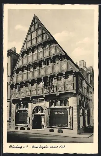 AK Oldenburg /i. O., Haus Degode, erbaut 1502