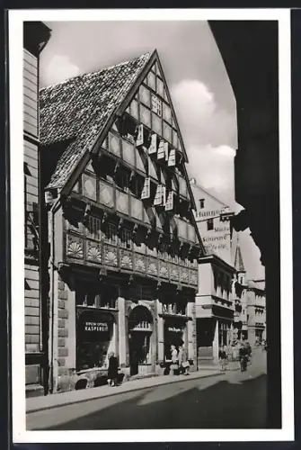 AK Oldenburg /i. O., Degode-Haus, Fachwerkhaus, Strassenansicht