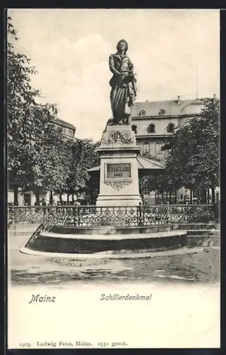 AK Mainz, Schillerdenkmal