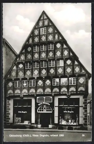 AK Oldenburg /Oldb., Haus Degode, erbaut 1502