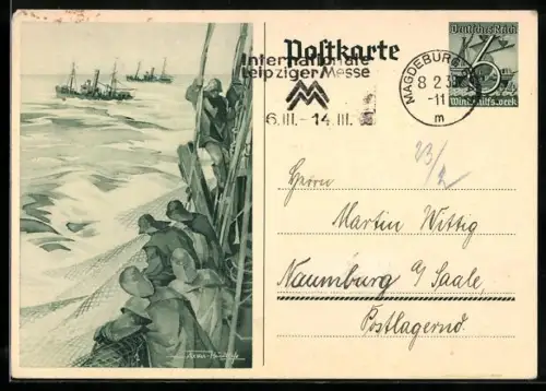 AK Matrosen auf hoher See, Ganzsache WHW Winterhilfswerk