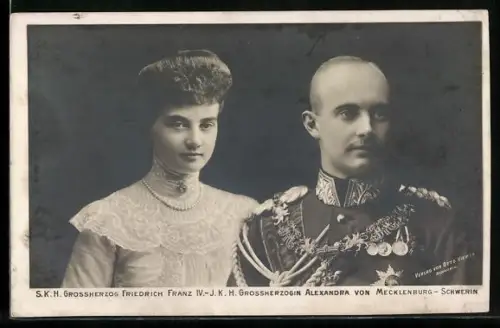 AK Grossherzog Friedrich Franz IV. und Grossherzogin Alexandra von Mecklenburg-Schwerin