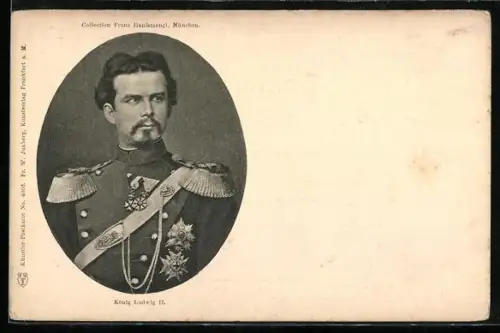 AK Portrait von König Ludwig II. in Uniform mit Orden