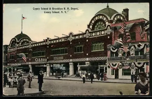 AK Coney Island, N.Y., R. R. Depot