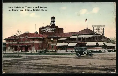 AK Coney Island, N.Y., New Brighton Theatre and Casino on Boulevard