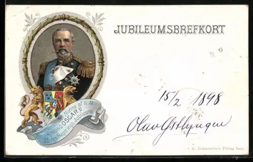 AK König Oscar II. von Norwegen in Uniform