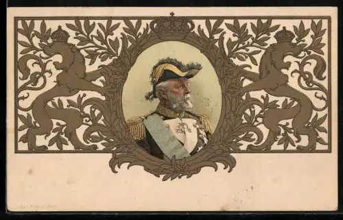 AK Portrait Oskar II. von Schweden in Uniform