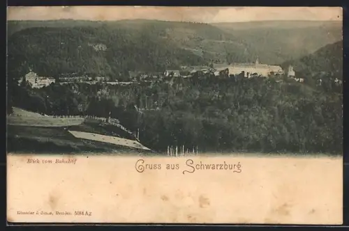 AK Schwarzburg, Blick vom Bahnhof