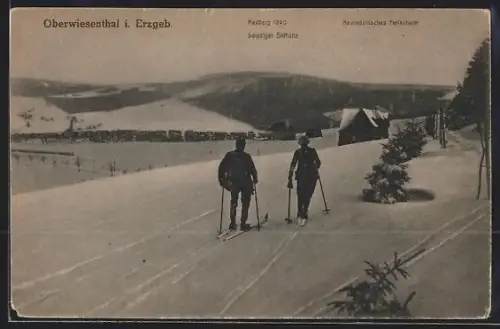 AK Oberwiesenthal i. Erzgeb., Keilberg, Leipziger Skihütte, Ferienheime