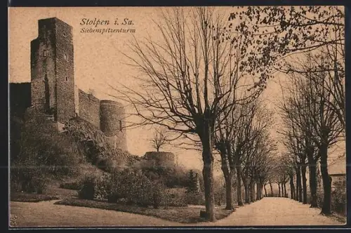 AK Stolpen i. Sa., Siebenspitzenturm