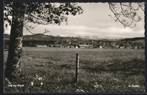 AK Isny im Allgäu, Blick zu Kugel und Nagelfluhkette
