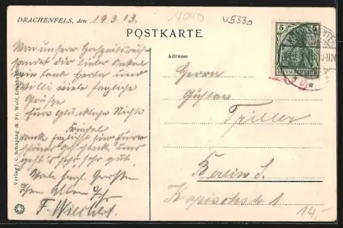 AK Drachenfels a. Rhein, Plateau